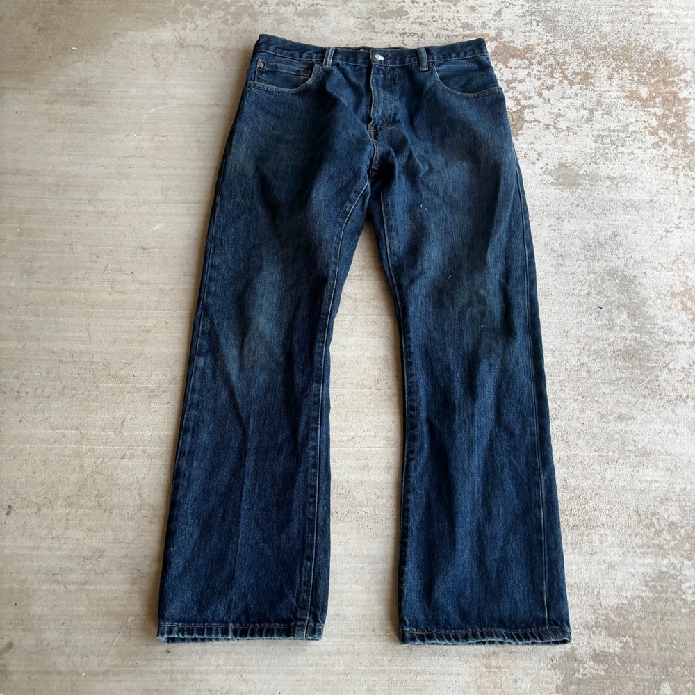 Levi 517 Bootcut Jeans Mens 34x30 Dark Wash Denim Cowboy Western Distressed
